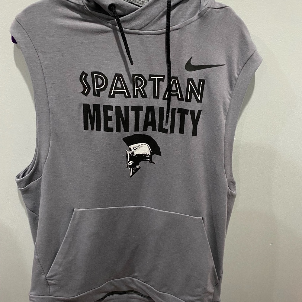 Michigan State Spartan Mentality Nike Sleeveless Hooded Sweatshirt Men's Large